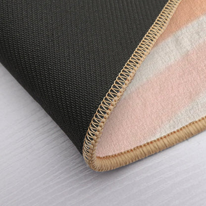 Neutral Colors Wavy Lines Curvy Stripes Pattern Boho Aesthetic Muted Teal  Versatile Bath Mat