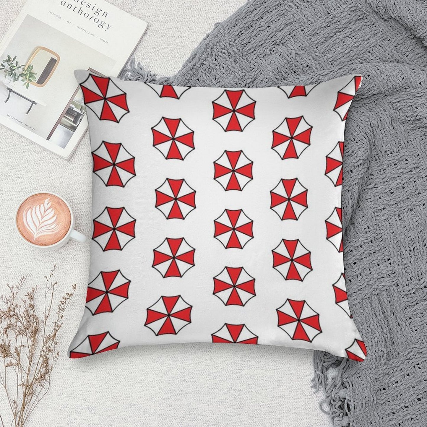 Resident Evil Inspired Umbrella Corporation Products Version 2 Soft Gift Ready Throw Pillow