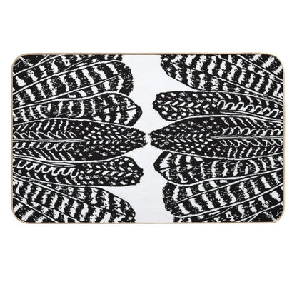 Tribal Feathers Black  High-Traffic Bath Mat