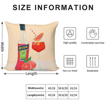 Aperol Orange Soft Hidden Zipper Throw Pillow