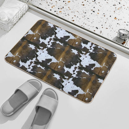 Brown Cowhide  Absorbent Bath Mat