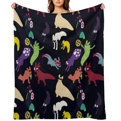 Slugcats Pattern Sustainable Throw Blanket