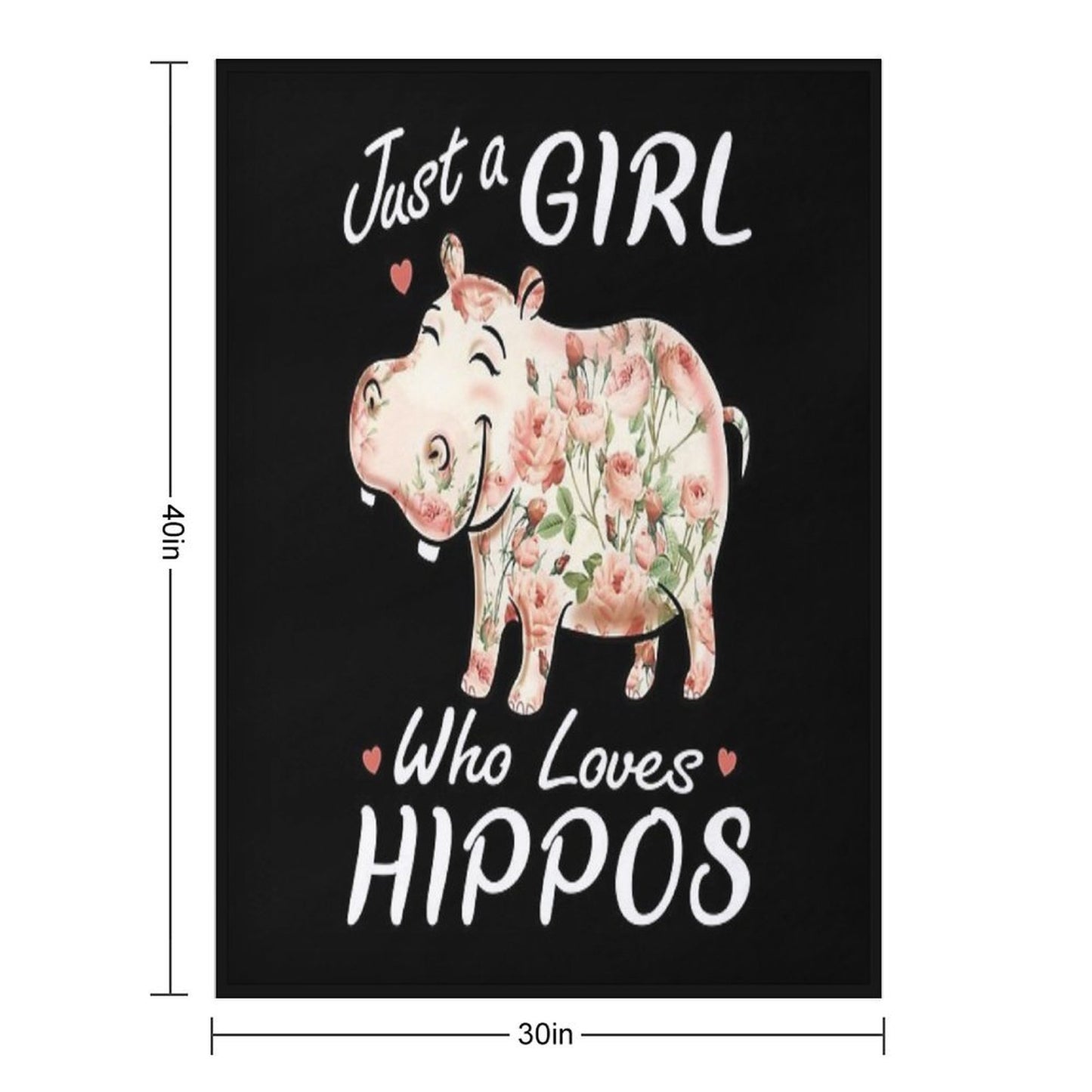 Just A Girl Who Loves Hippos Flower Hippopotamus Sustainable Throw Blanket