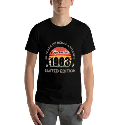 60 Years of Being Awesome September 1963 for 60th Birthday  Odor-resistant T-Shirt