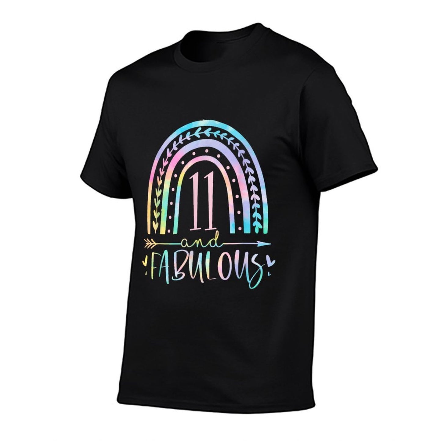 11 And Fabulous Rainbow Eleven Year Old Girls BDay Tie Dye  Summer-ready Fabric T-Shirt