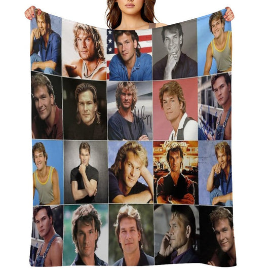 Patrick Swayze Photo Collage Quick-dry Throw Blanket