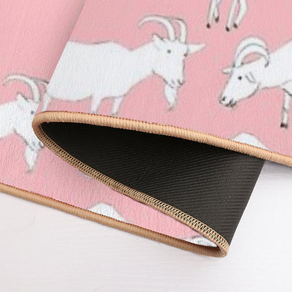 Goats Playing – Pink  Toxin-Free Bath Mat