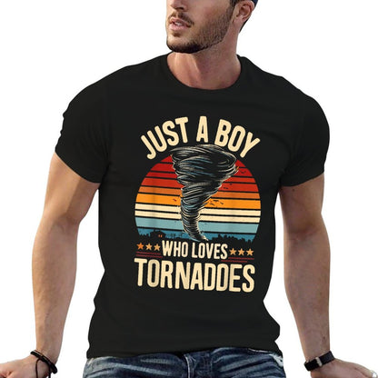 Just A Boy Who Loves Tornadoes Storm Chaser Meteorology  Graphic-printed T-Shirt