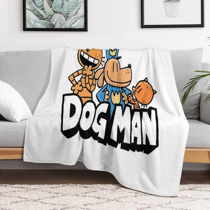 Dog Man  Dog Man X Petey And Li'l Petey Travel-friendly Throw Blanket