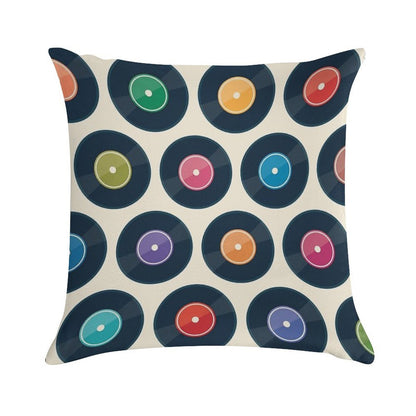 Vinyl Record Collection Soft Shrink-Resistant Throw Pillow