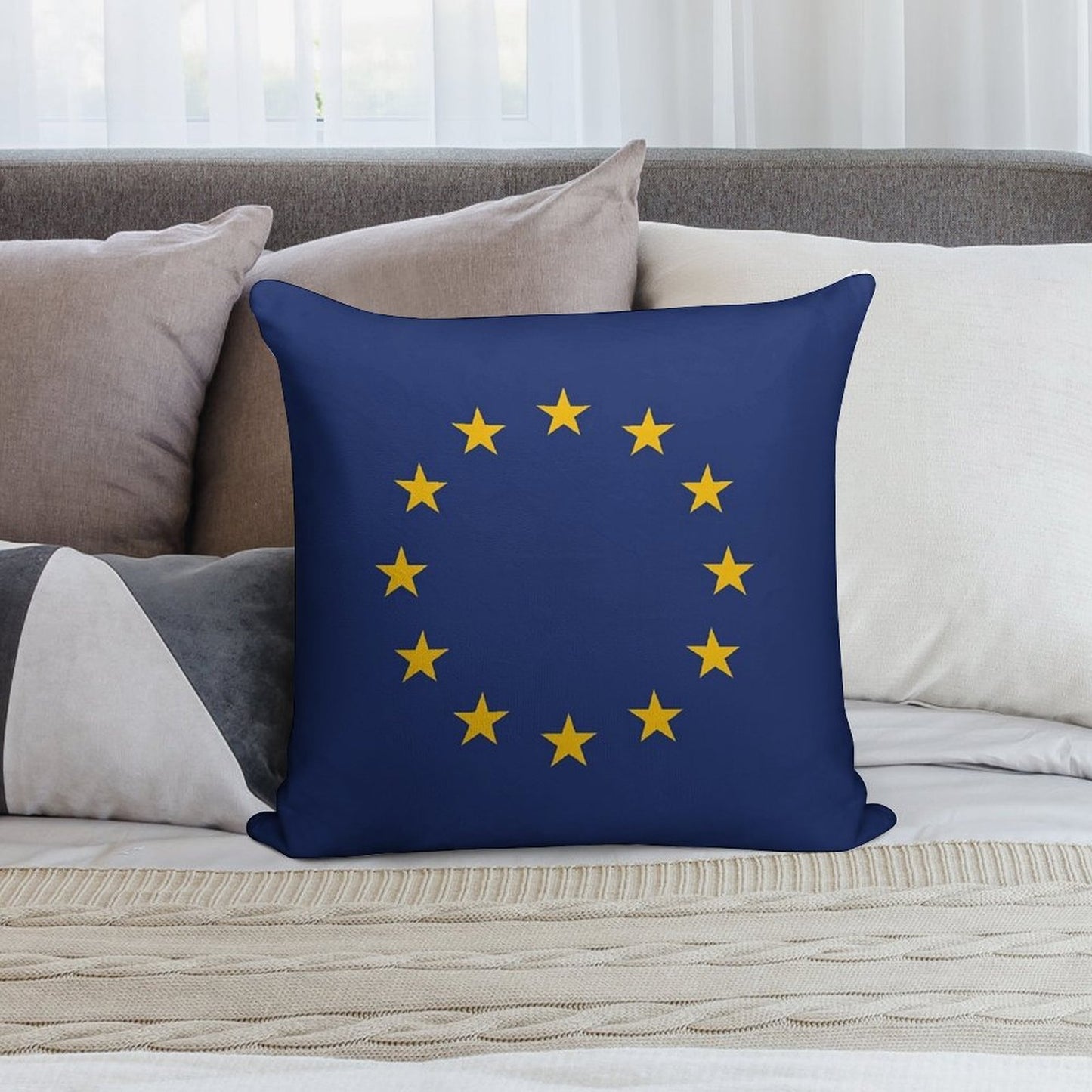 European Union Flag Soft Decorative Cover Throw Pillow