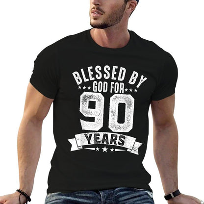 Blessed By God For 90 Years Ninety Birthday 90th Birthday  Wrinkle-resistant T-Shirt