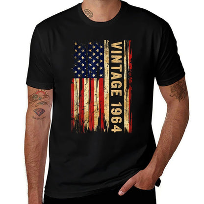 60 Years Old Vintage 1964 American 60th Birthday Men  Trendy Pattern T-Shirt