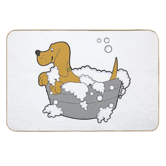 Dog Taking A Bath  Versatile Bath Mat