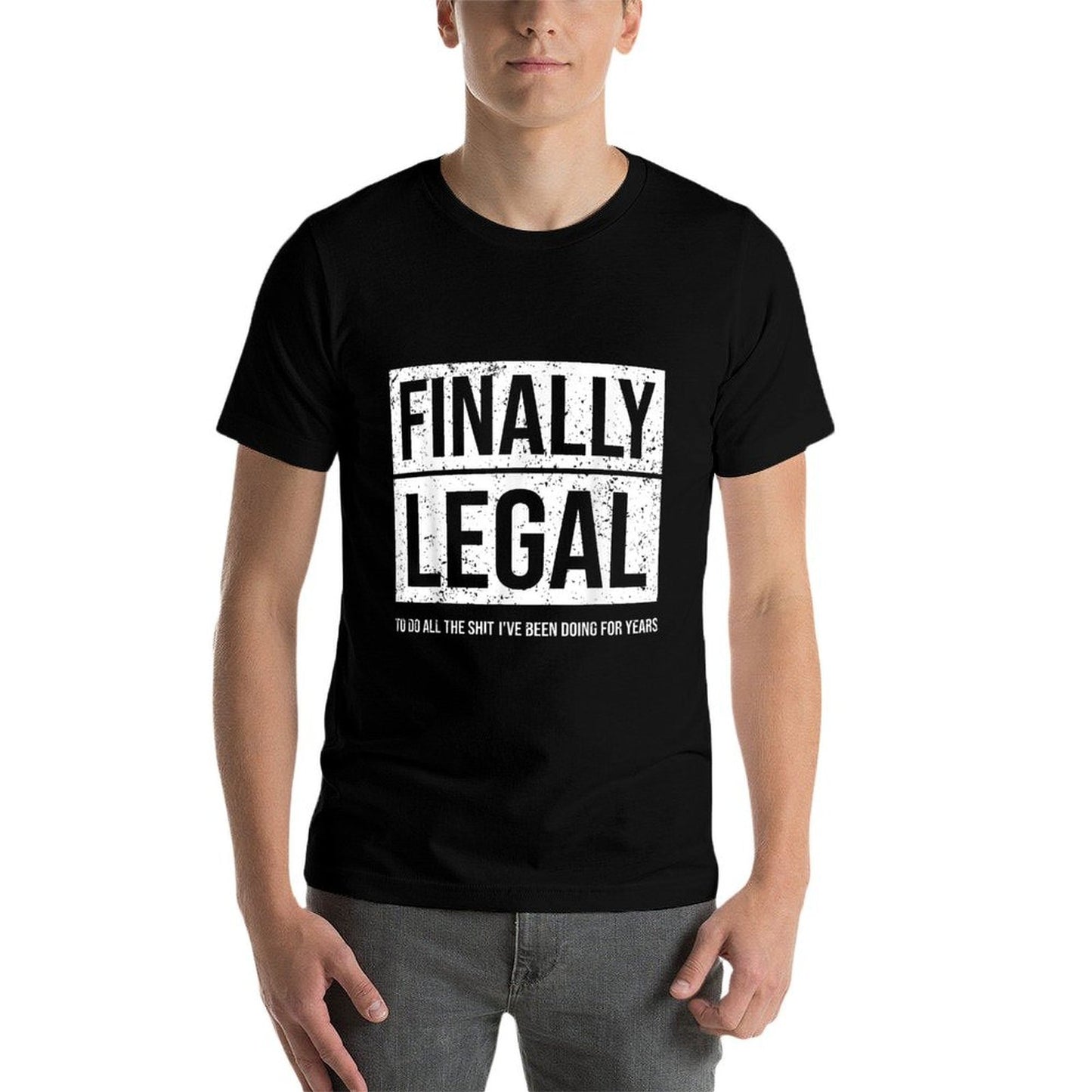 Finally Legal Funny 21st Birthday  Rolled Sleeves T-Shirt