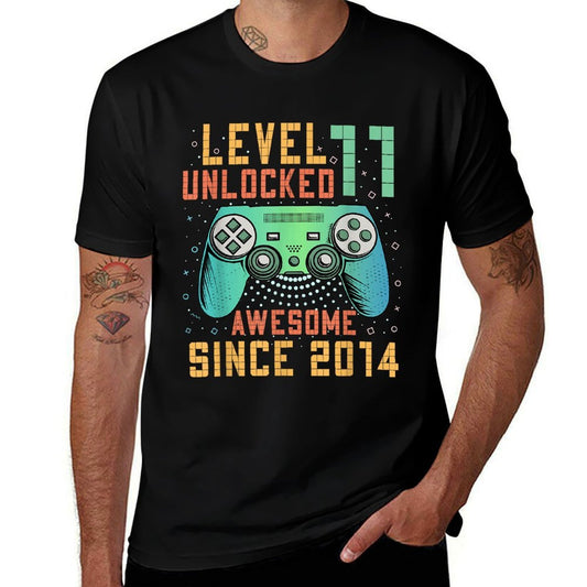 Level 11 Unlocked 11th Birthday 11 Year Old Boy Gifts Gaming  Wrinkle-resistant T-Shirt