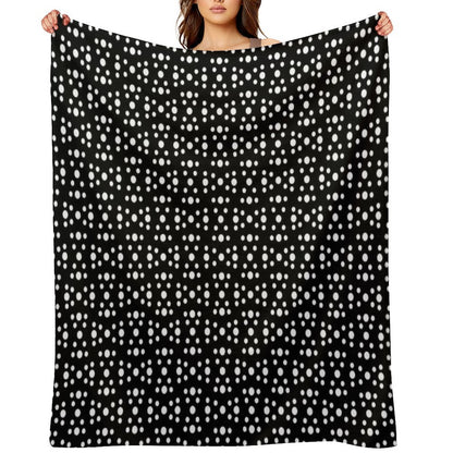 Geometric Dotted Line Pattern No.6 Black And White Gift-ready Throw Blanket