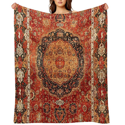 Seley Antique Persian Rug Print Compact Throw Blanket