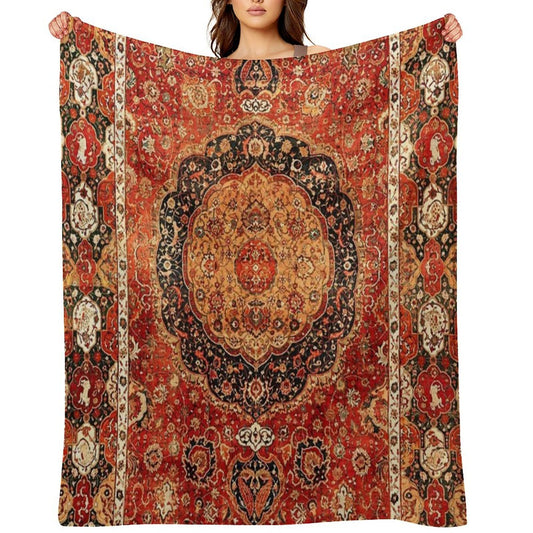 Seley Antique Persian Rug Print Compact Throw Blanket