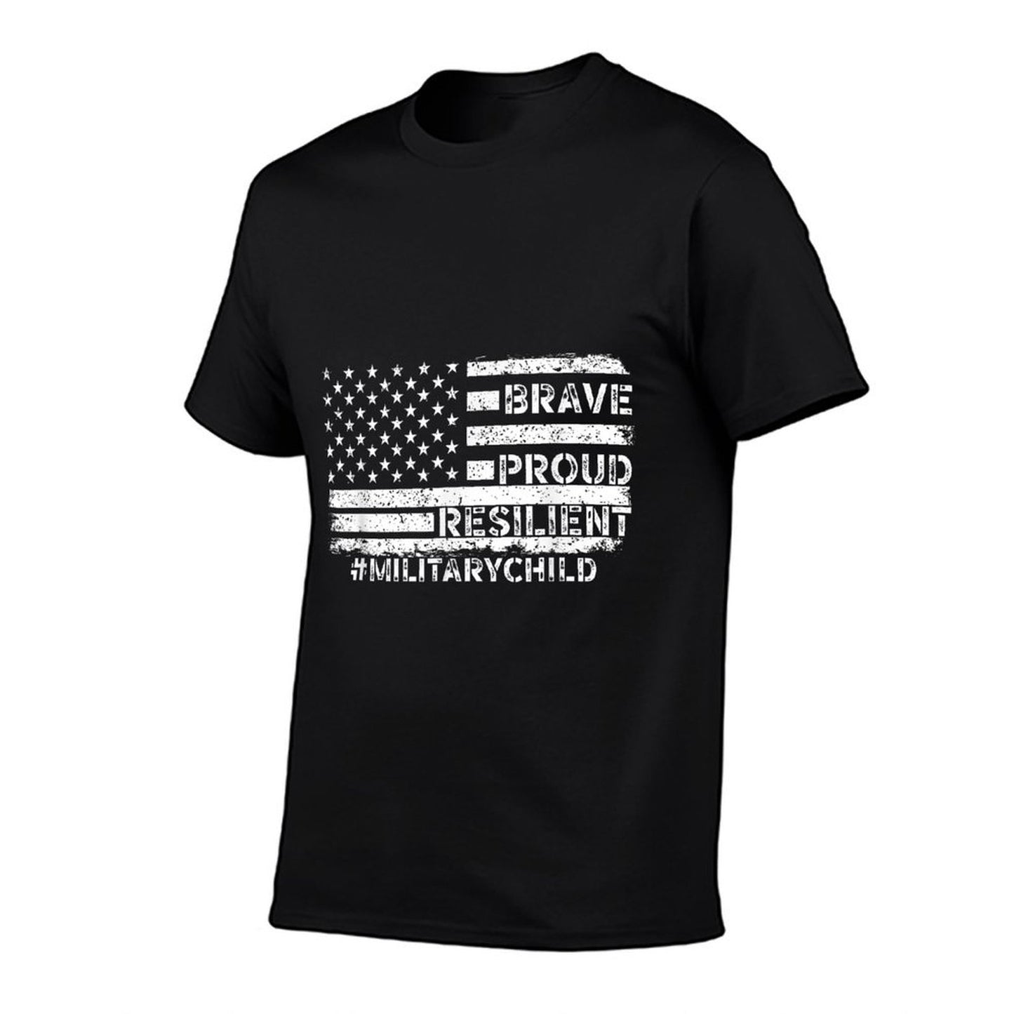 Military Kids Adult Purple 2025 Month Military Child  Slim-fit Cut T-Shirt