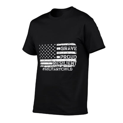 Military Kids Adult Purple 2025 Month Military Child  Slim-fit Cut T-Shirt