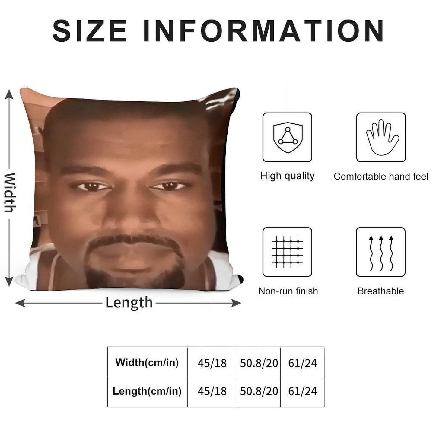 Kanye West Stretched Meme  TikTok Meme  Ye Soft Style Accent Throw Pillow