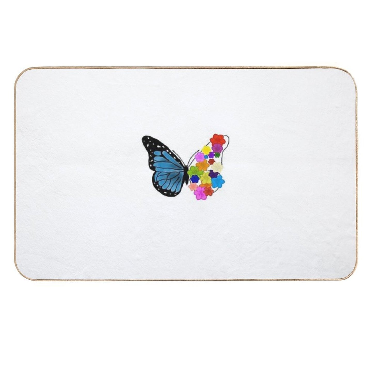 Floral Butterfly  Absorbent Bath Mat