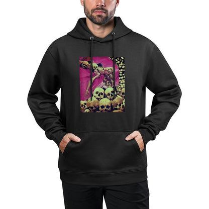 Pin Up Girl in A Bed of Skulls Sci Fi Sexy Horror Comic Book Moisture-Wicking Hoodie