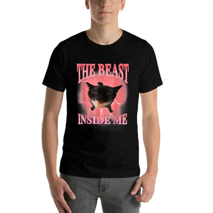 Funny Cats Humor The Beast Inside Me Cute Silly Cat Meme  Affordable Price T-Shirt