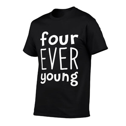 Kids Kids Four Ever Young 4th Birthday Boy Girl 4 Year Old  Vintage-inspired T-Shirt