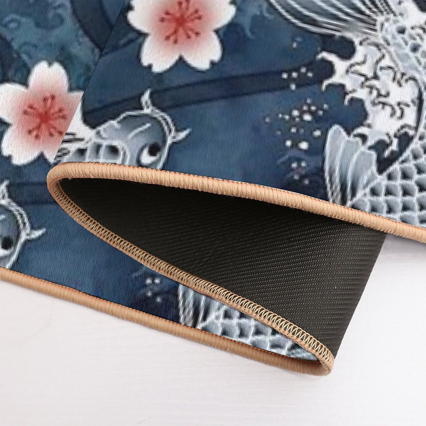 Koi Sakura Blossom in Blue  Versatile Bath Mat