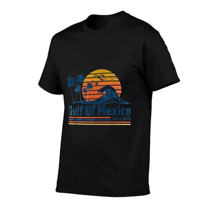 Gulf of Mexico Since 1672 Retro Vintage Beach  Heathered Texture T-Shirt