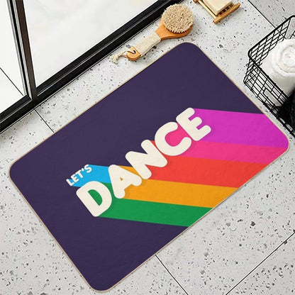 Rainbow Dance Typography  Eco-Friendly Bath Mat