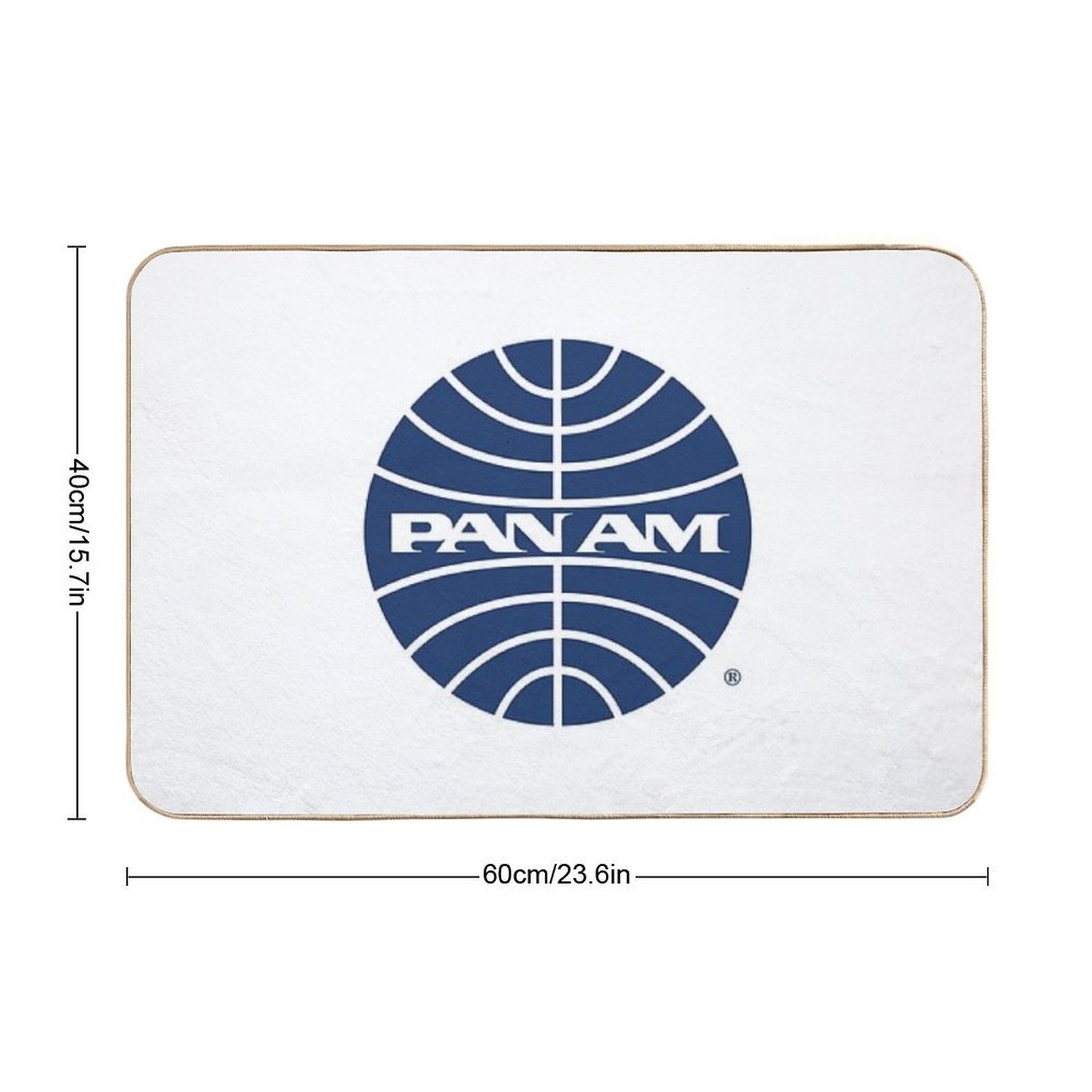 Pan Am Mid 1950s Globe Inverted  Rapid-Drying Bath Mat