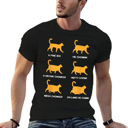 Chonk Chart Funny Cat Scale Meme Cat Dad Cat Mom  Eco-friendly Material T-Shirt