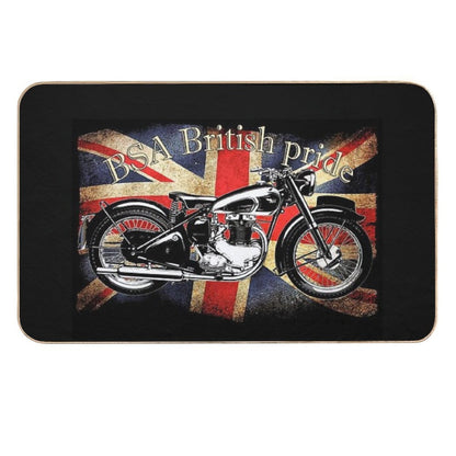 Vintage Classic British BSA Motorcycle Icon  Eco-Friendly Bath Mat