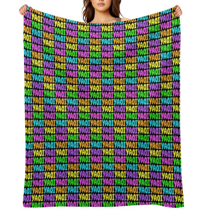 NEON RAINBOW YAOI Eco-conscious Throw Blanket