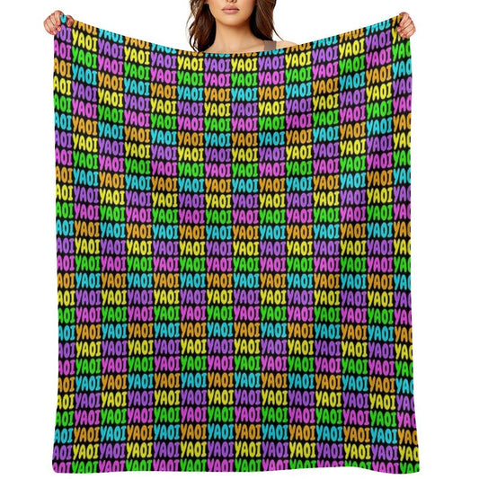 NEON RAINBOW YAOI Eco-conscious Throw Blanket