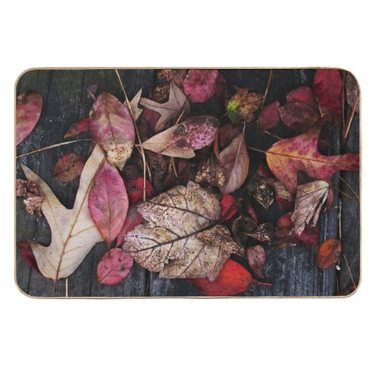 Collage Of Autumn Red  Easy To Clean Bath Mat
