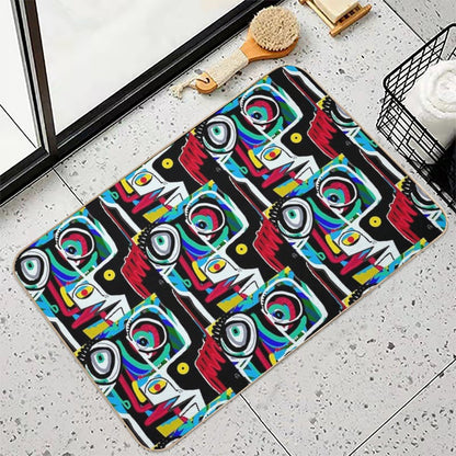 Face Expressionism, Art Brut  Odorless Bath Mat
