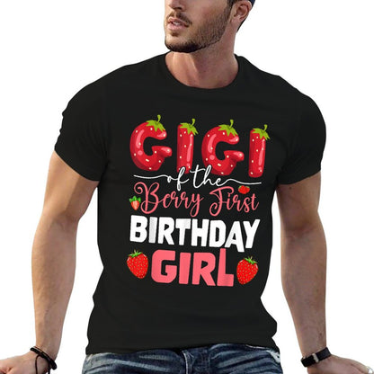 Gigi of The Berry First Birthday of Girl Strawberry Grandma  Polyester Blend T-Shirt