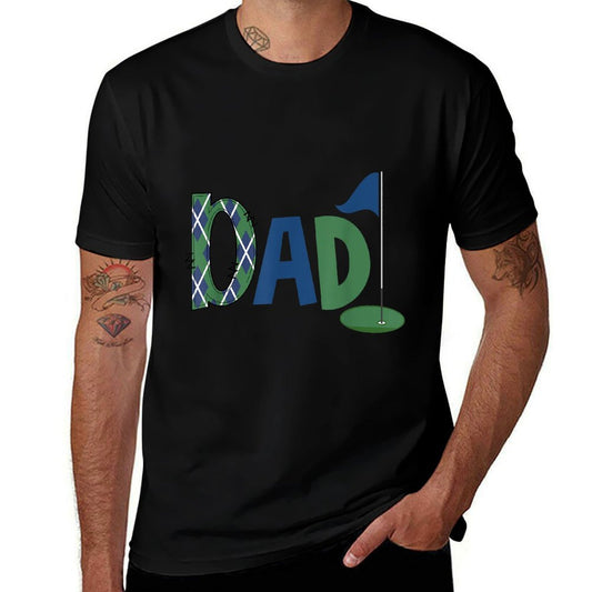 Dad of The Birthday Boy Hole in One Golf Sport Matching  Heathered Texture T-Shirt