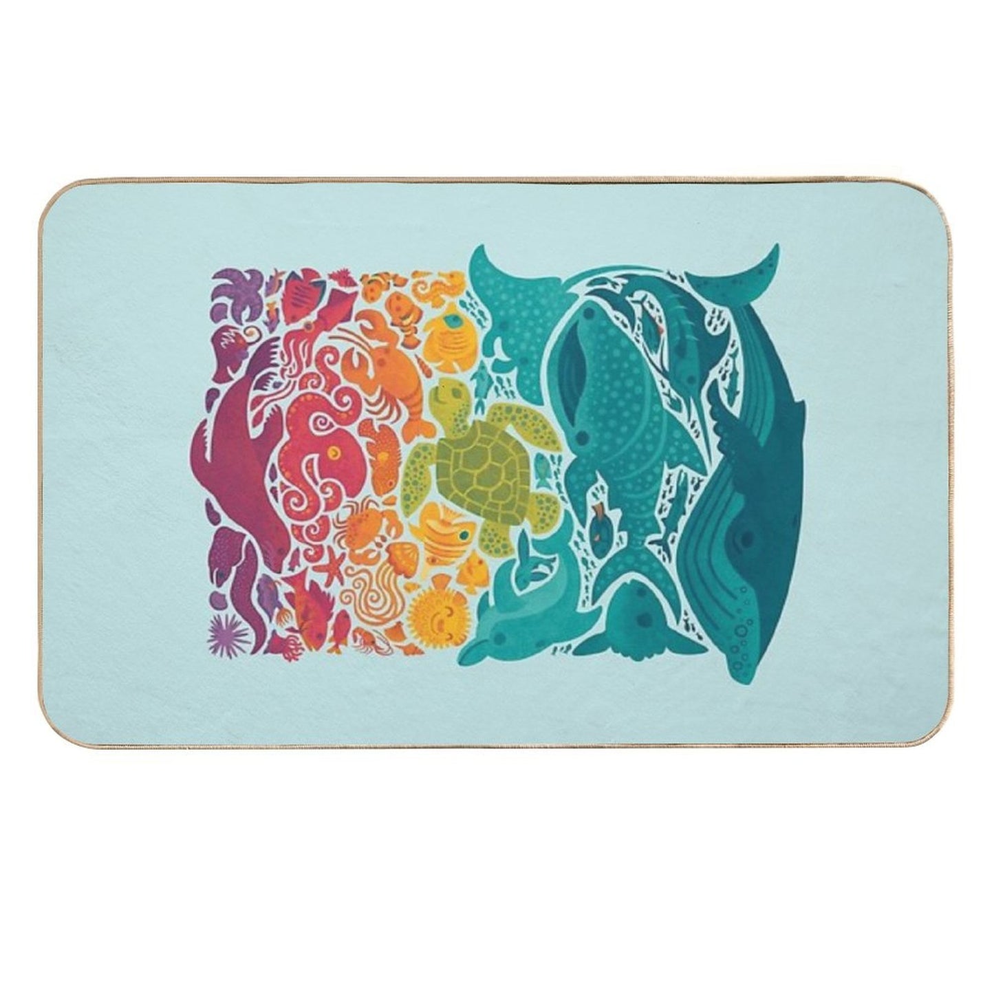 Aquatic Spectrum  Light Blue Durable Bath Mat