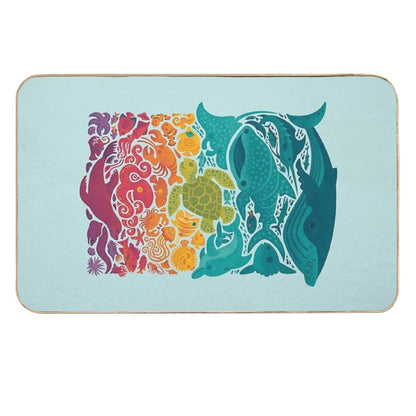 Aquatic Spectrum  Light Blue Durable Bath Mat