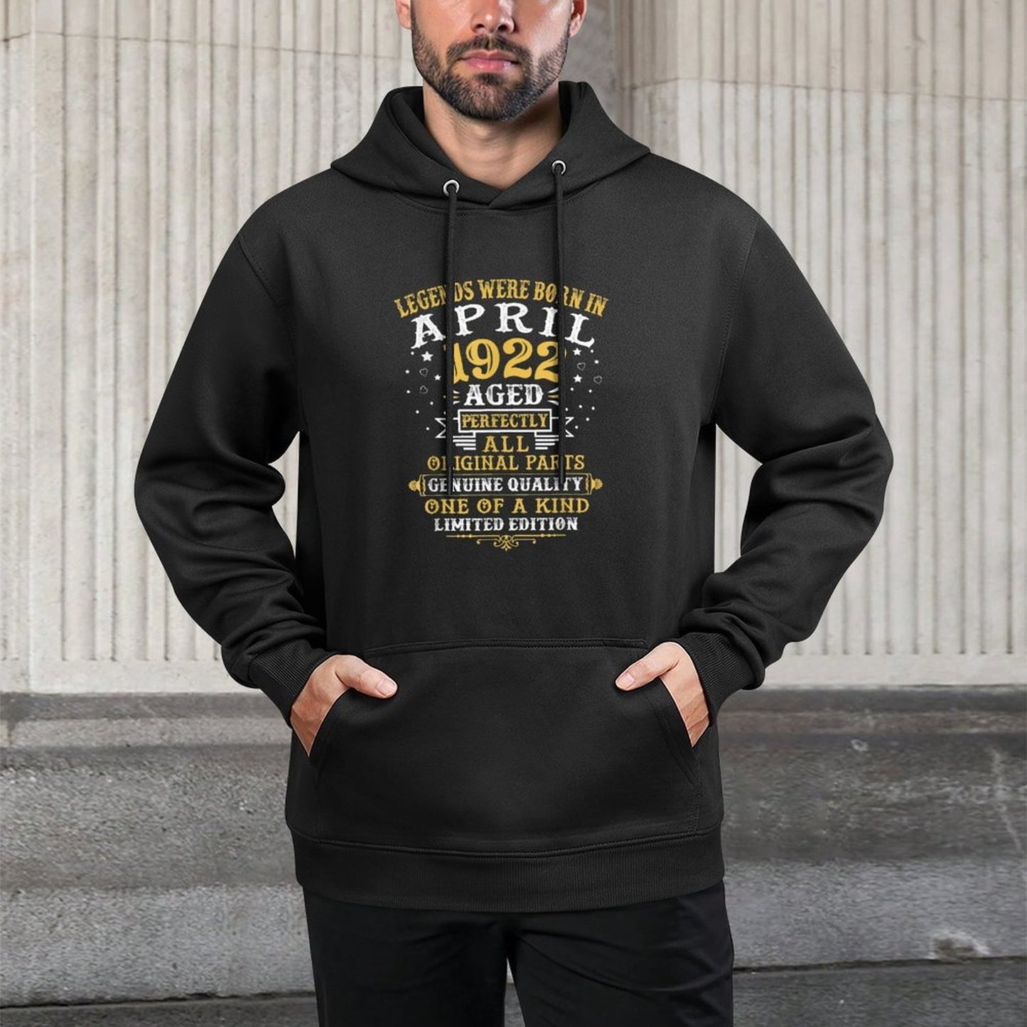 Legends Were Born In April 1922 100 Years Old 100th Birthday Medium-Weight Fabric Hoodie