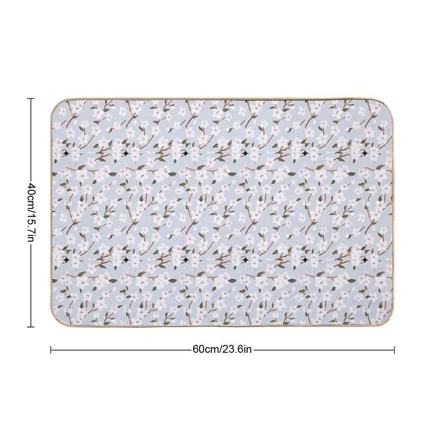 Pastel Flowers  Repositionable Bath Mat