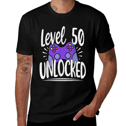 Level 50 Unlocked Funny 50th Birthday Gamer  Durable T-Shirt