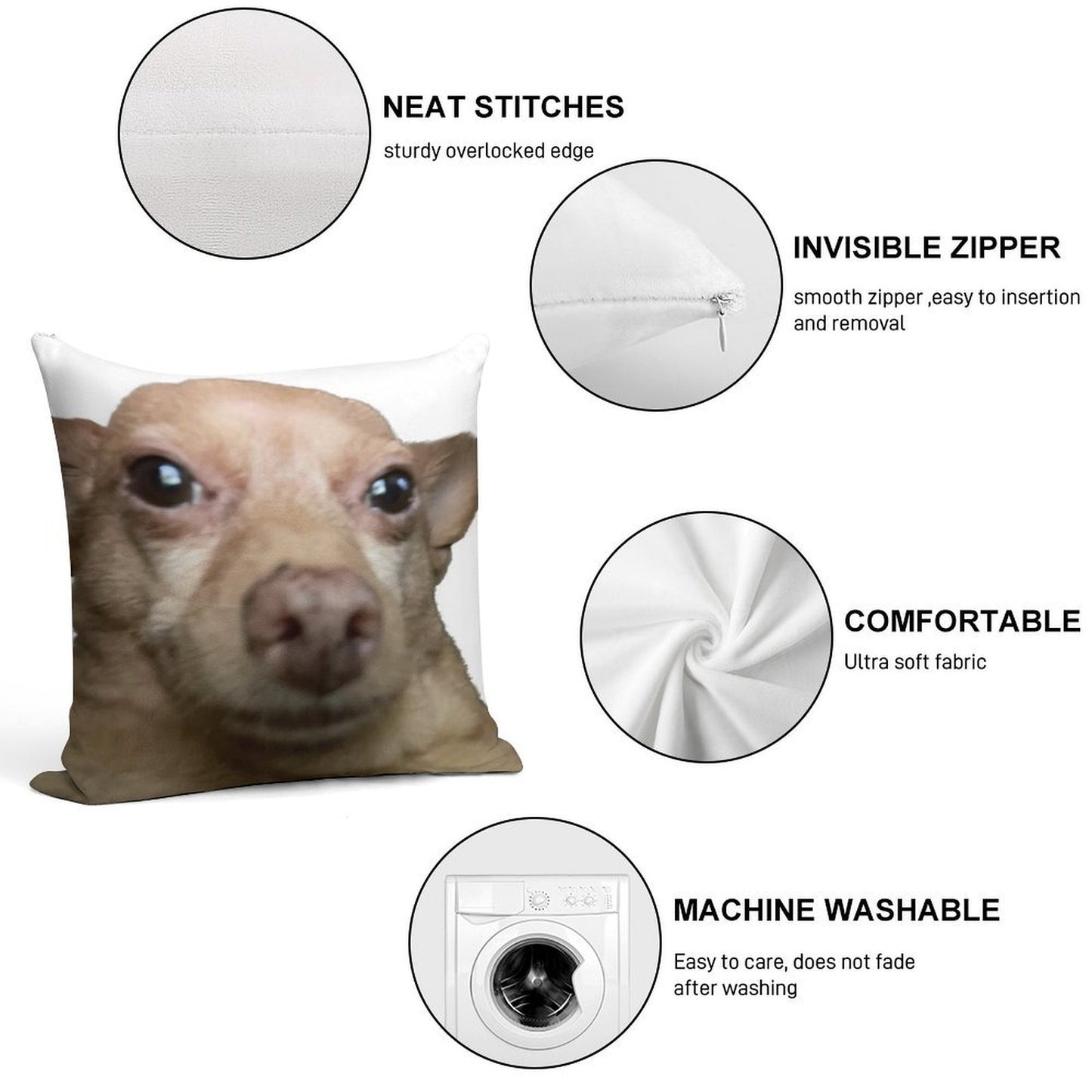 Wide Eye Mouse Soft Ultra-Soft Texture Throw Pillow