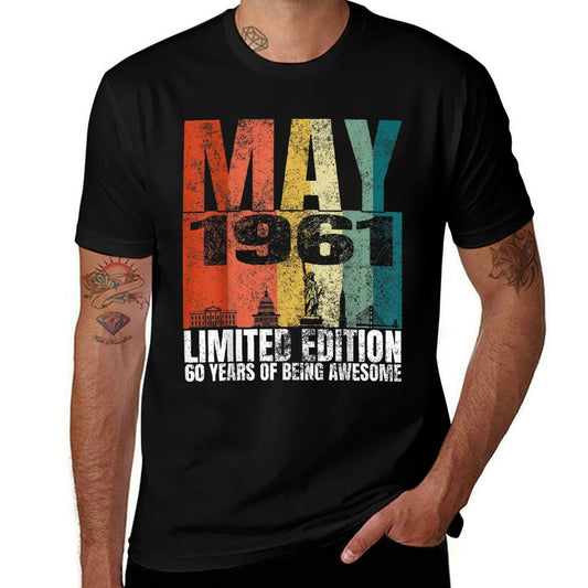 Vintage May 1961 Bday Costume 60 Years Old 60th Birthday  Durable T-Shirt