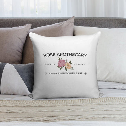 Rose Apothecary Handcrafted with Care Soft Bedroom Essential Throw Pillow